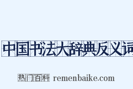 中国书法大辞典反义词是什么意思的图片